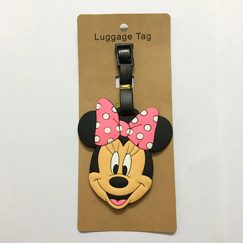 Cute Mickey and Minne Luggage Travel Accessories Tag Silica Gel Suitcase ID Addres Holder Baggage Boarding Tag Portable Label - Smarsty