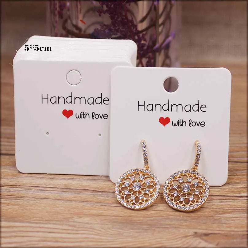 50 Pack Handmade Paper Earring Cards for Jewelry Display - Smarsty