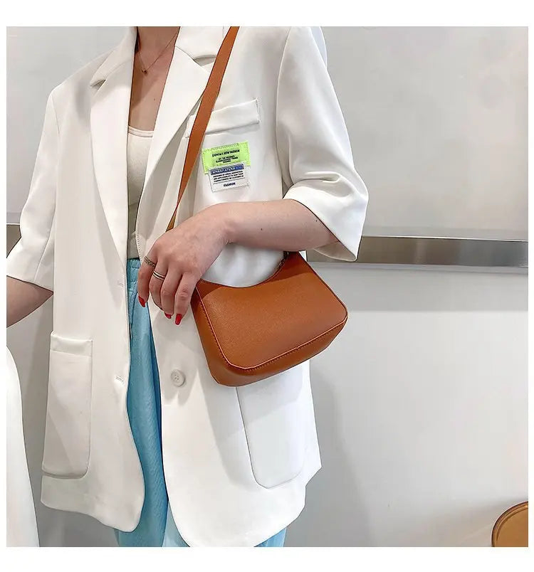 Retro PU Leather Shoulder Bag For Women Hobo Style Classic - Smarsty