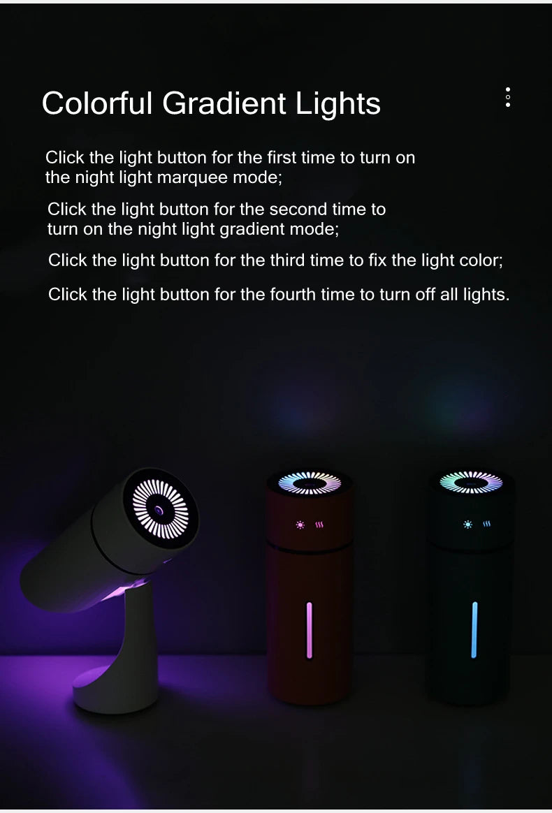Wireless USB Aromatherapy Humidifier with LED Night Light - Smarsty