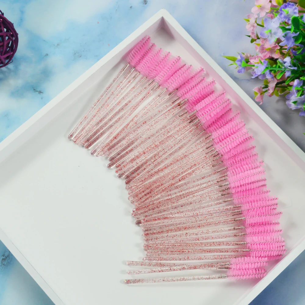 QSTY 50pcs Disposable Eyelash Brush Applicators in 6 Colors - Smarsty