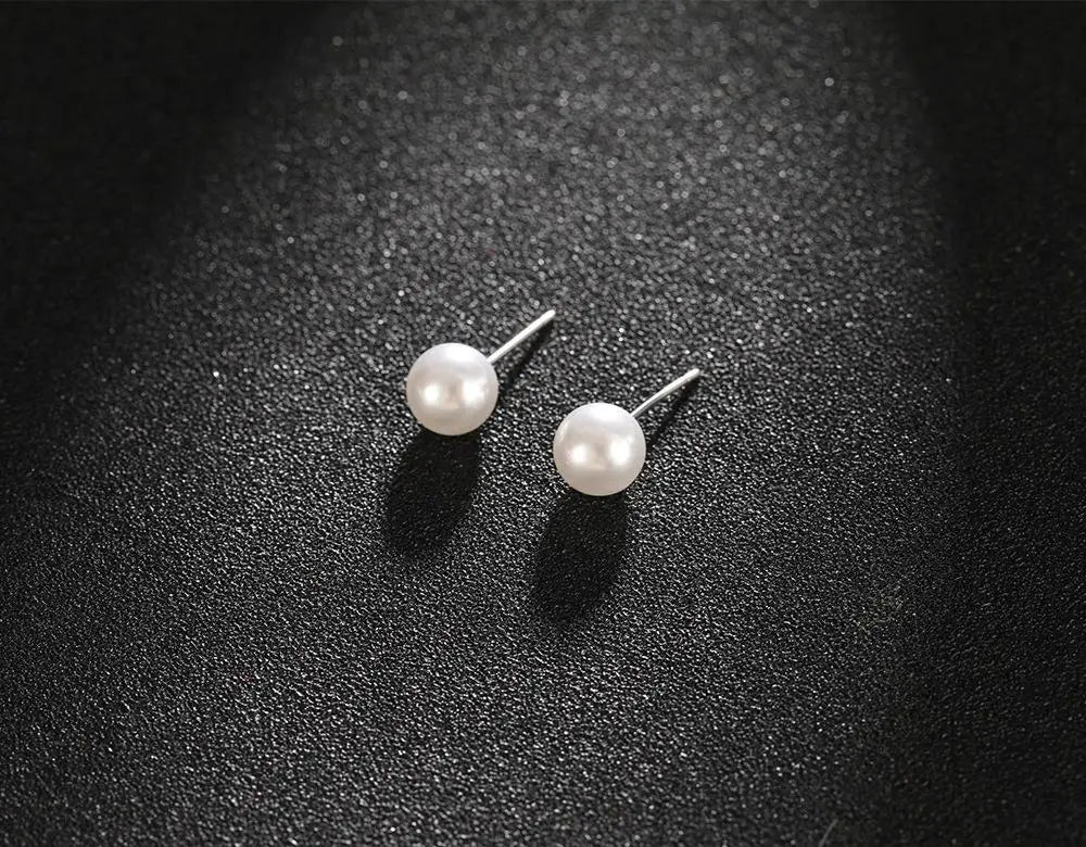 Pearl Drop Earrings With Crystal Accent For Weddings - Smarsty