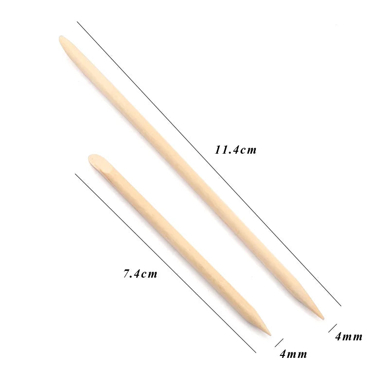 Wooden Cuticle Pushers for Easy Nail Care 100 Pack - Smarsty