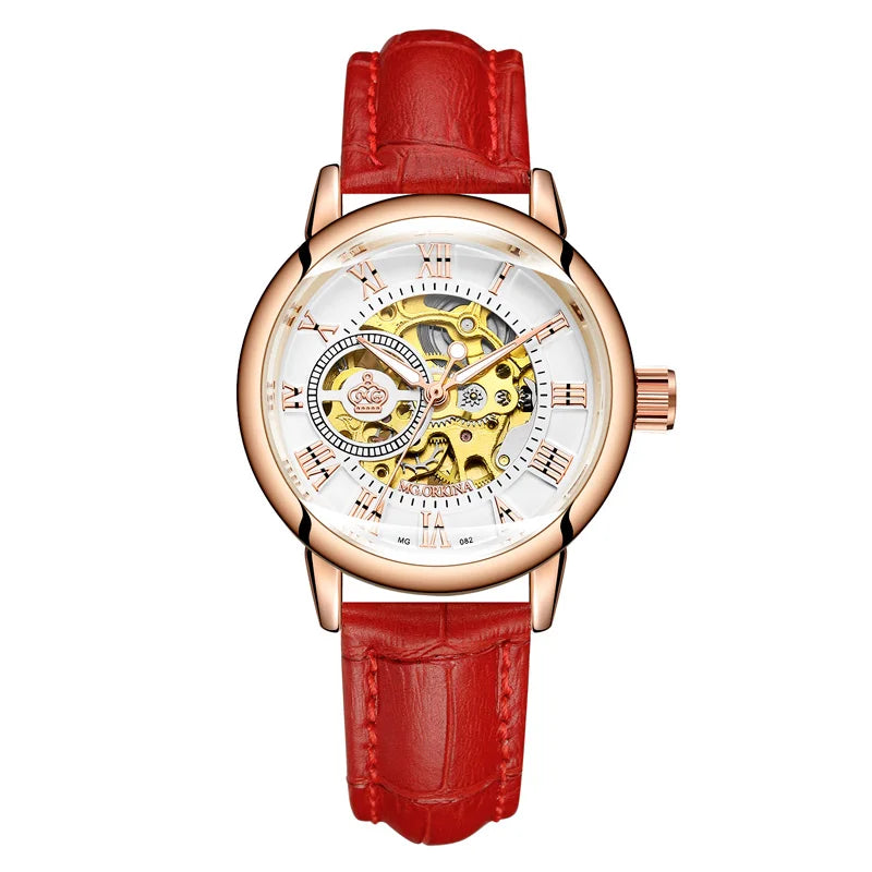 Luxury Skeleton Women's Mechanical Watch with Automatic Movement - Smarsty