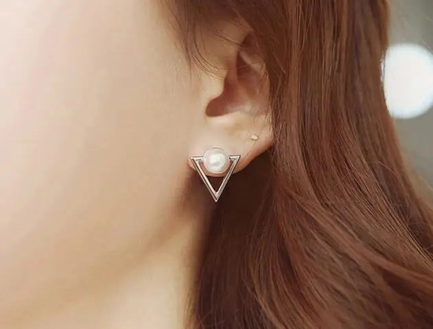 Pearl Drop Earrings With Crystal Accent For Weddings - Smarsty