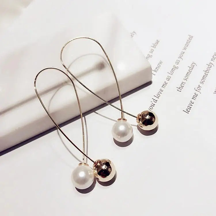 Pearl Drop Earrings With Crystal Accent For Weddings - Smarsty