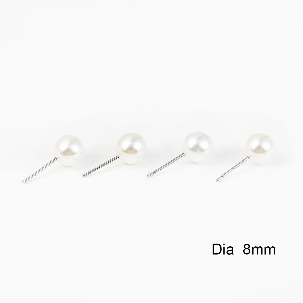 Elegant White Pearl Stud Earrings For Women Hypoallergenic - Smarsty