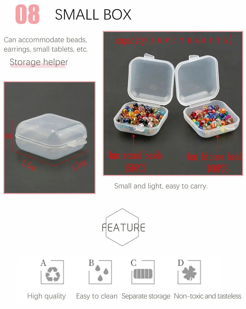 Transparent Jewelry Storage Box with Adjustable Compartments - Smarsty