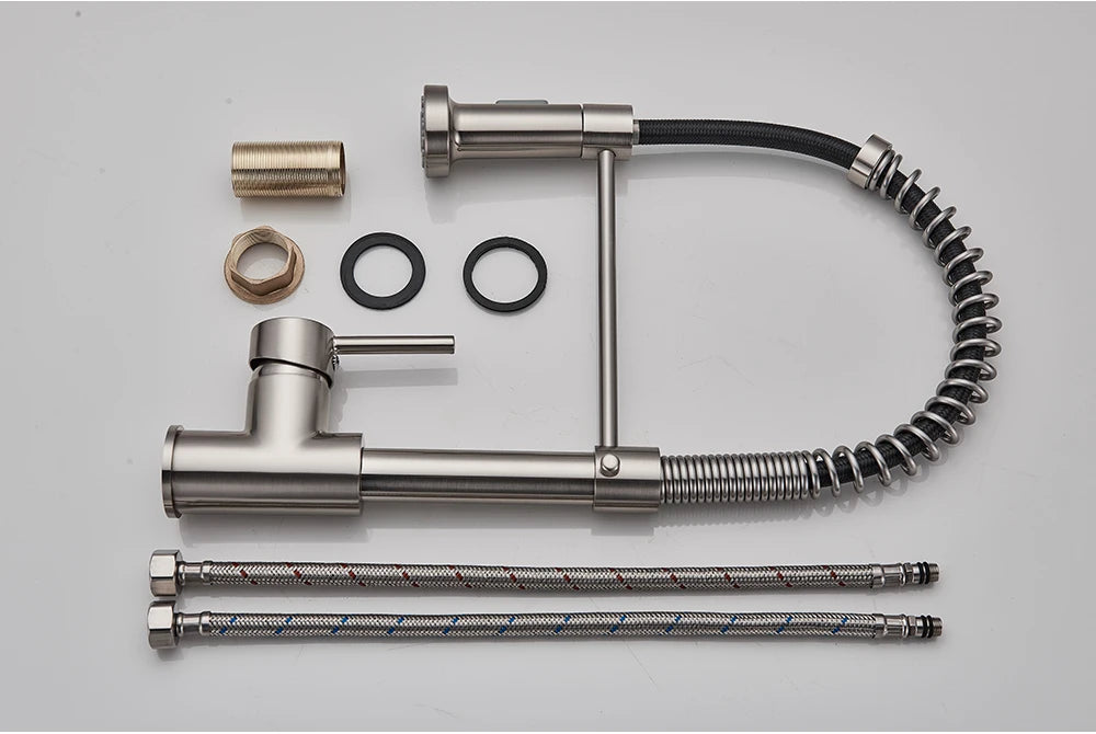 Brushed Nickel Kitchen Faucet with 360 Degree Rotation - Smarsty