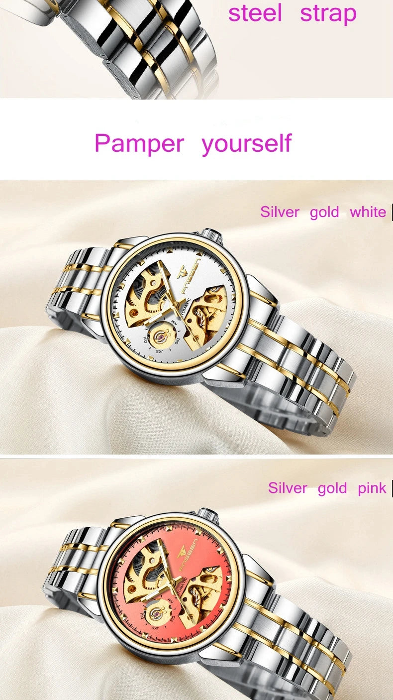 Luxury Automatic Waterproof Ladies Watch with Luminous Feature - Smarsty