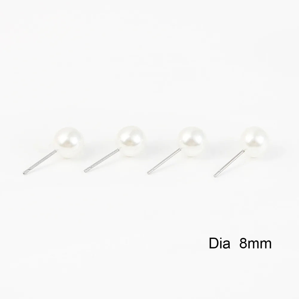 Elegant White Pearl Stud Earrings For Women Hypoallergenic - Smarsty