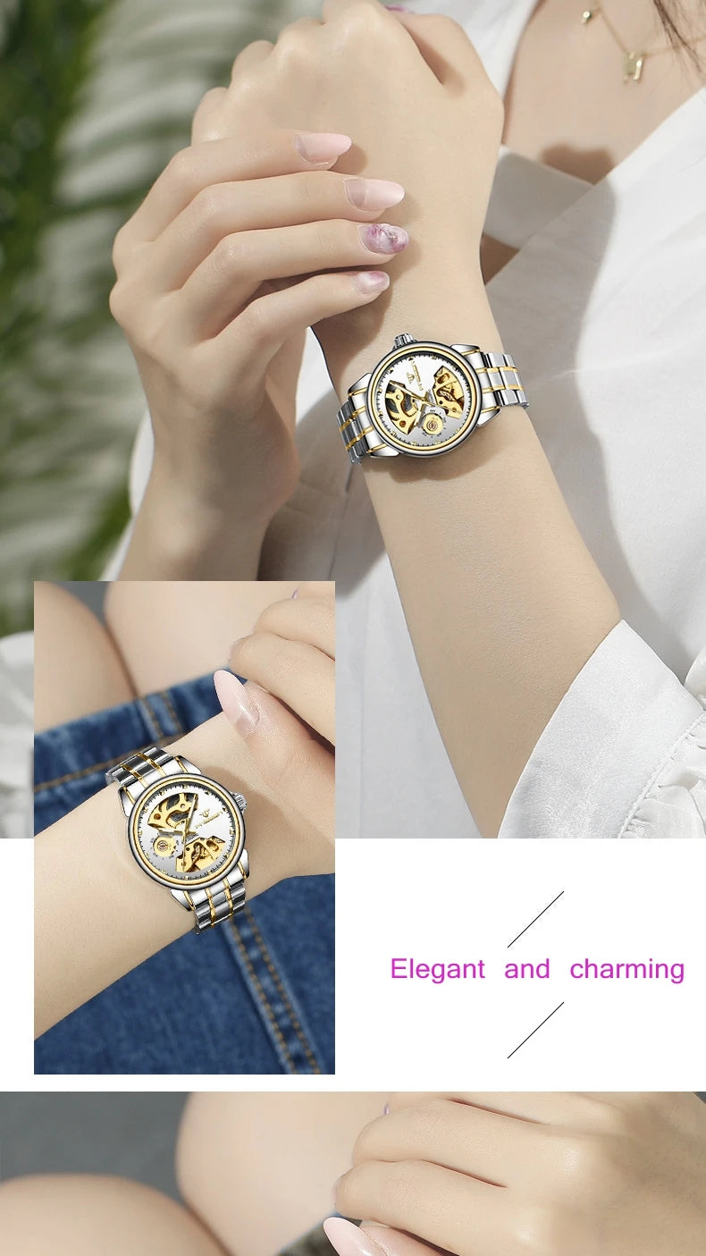 Luxury Automatic Waterproof Ladies Watch with Luminous Feature - Smarsty