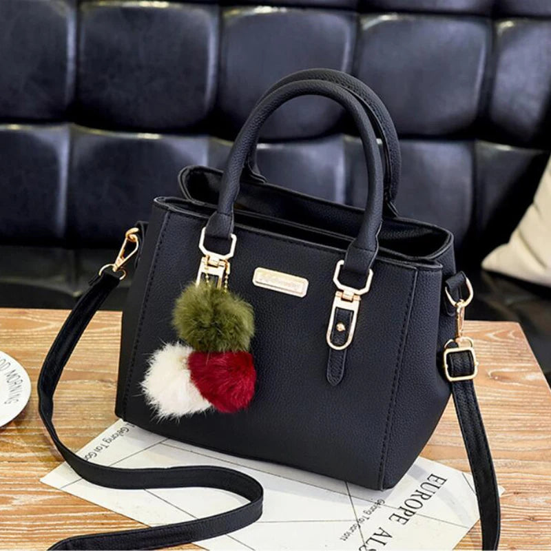 Women Beaded Pendant PU Shoulder Bag With Tassel Charm - Smarsty