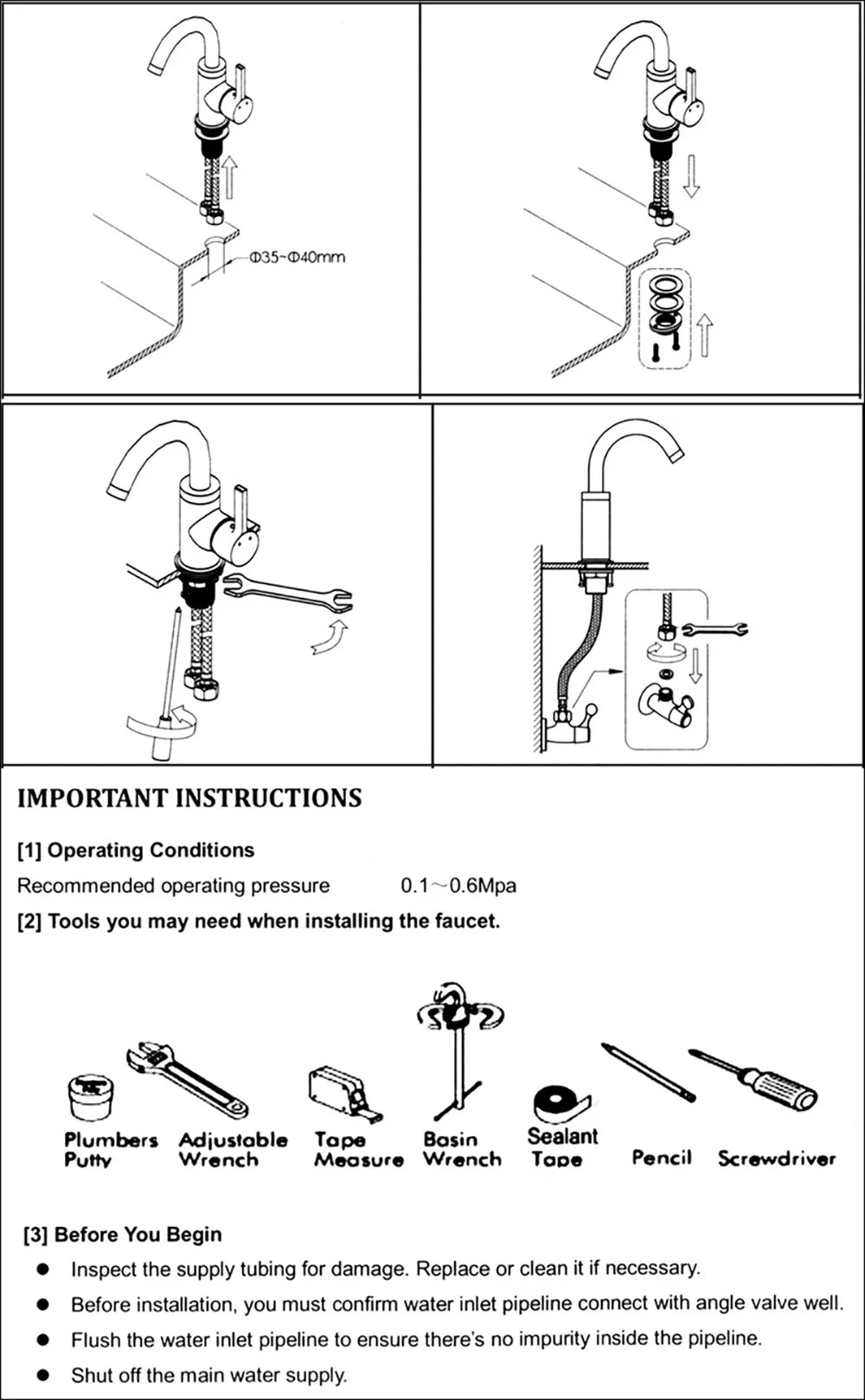 Brushed Nickel Kitchen Faucet with 360 Degree Rotation - Smarsty