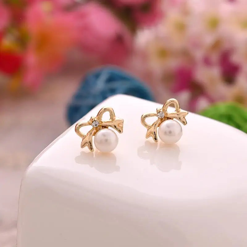 Pearl Drop Earrings With Crystal Accent For Weddings - Smarsty