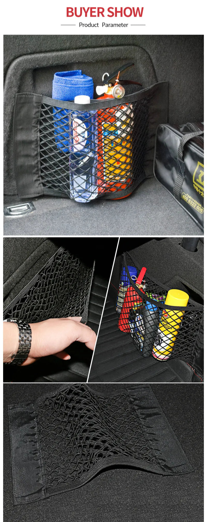 Car Trunk Box Storage Net Bag Organizer Space Saving Cars - Smarsty
