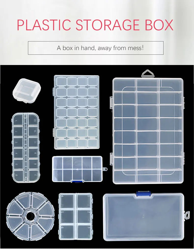 Transparent Jewelry Storage Box with Adjustable Compartments - Smarsty