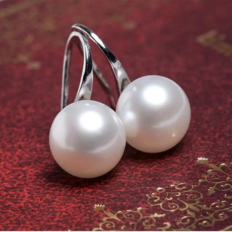 Pearl Drop Earrings With Crystal Accent For Weddings - Smarsty