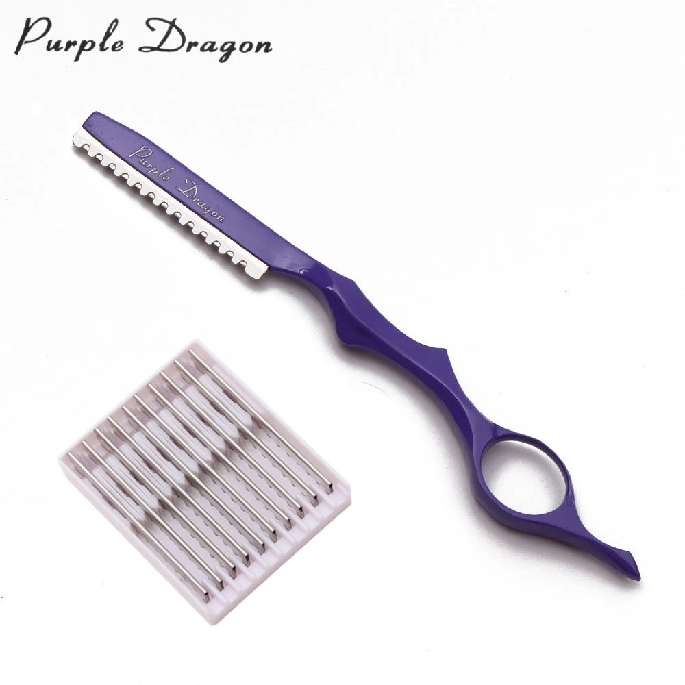 Purple Dragon Professional Barber Razor with 10 Blades - Smarsty