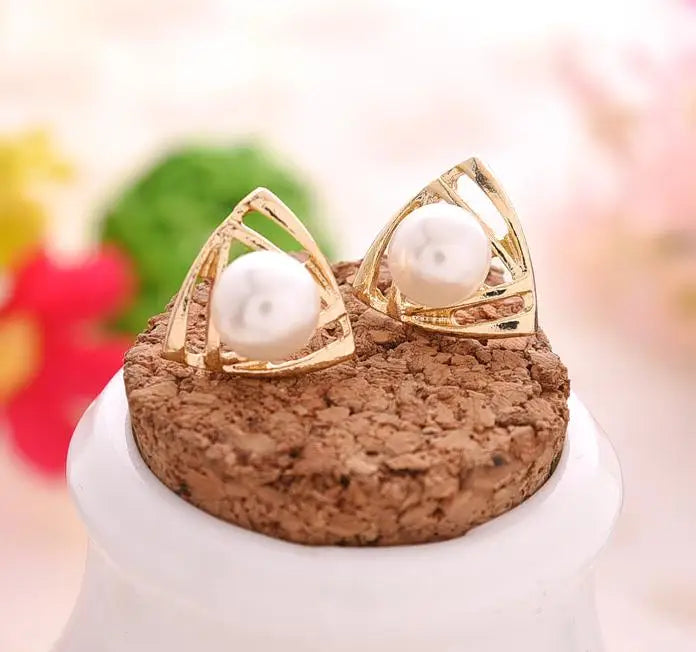 Pearl Drop Earrings With Crystal Accent For Weddings - Smarsty