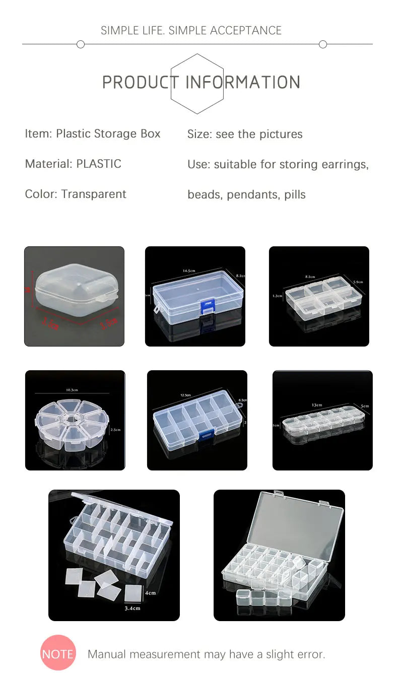 Transparent Jewelry Storage Box with Adjustable Compartments - Smarsty