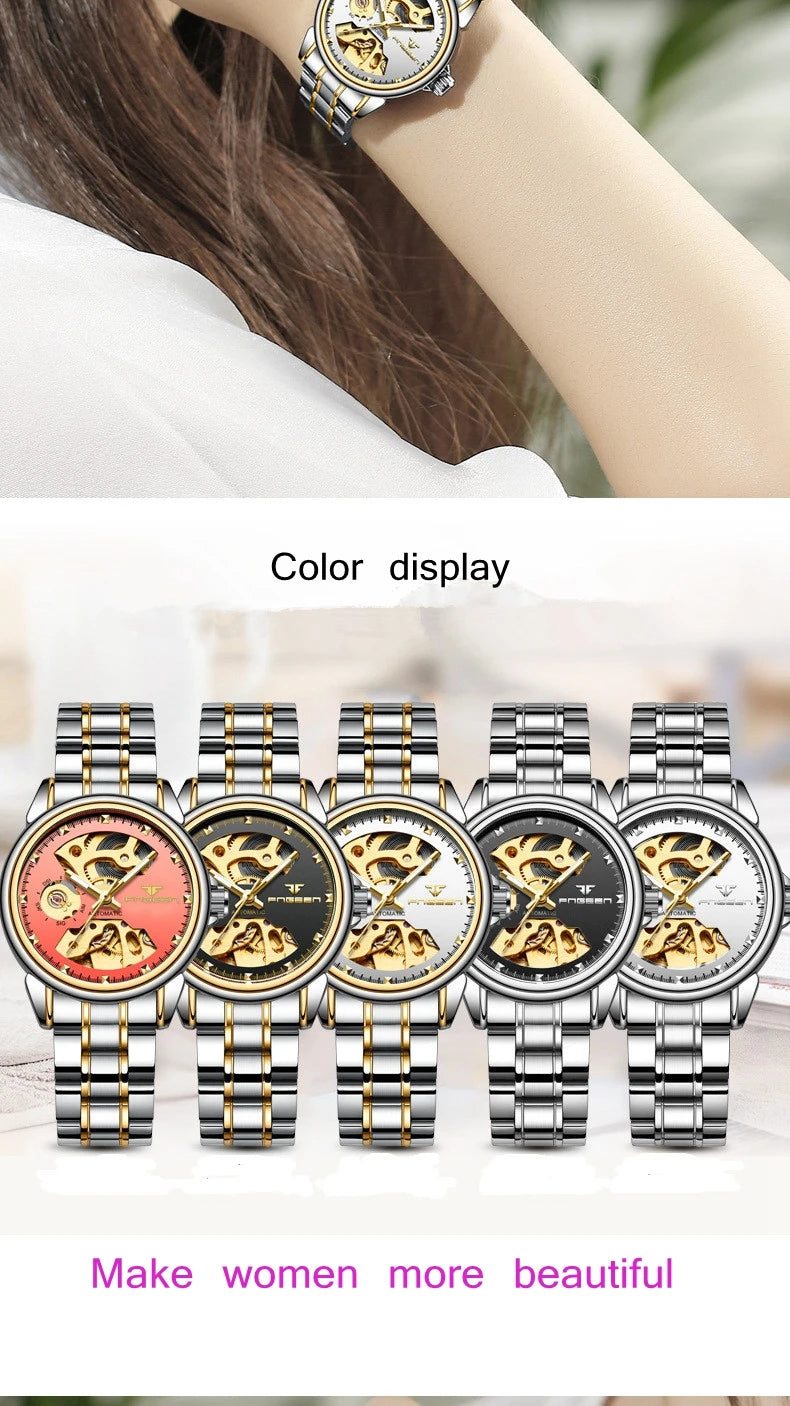 Luxury Automatic Waterproof Ladies Watch with Luminous Feature - Smarsty