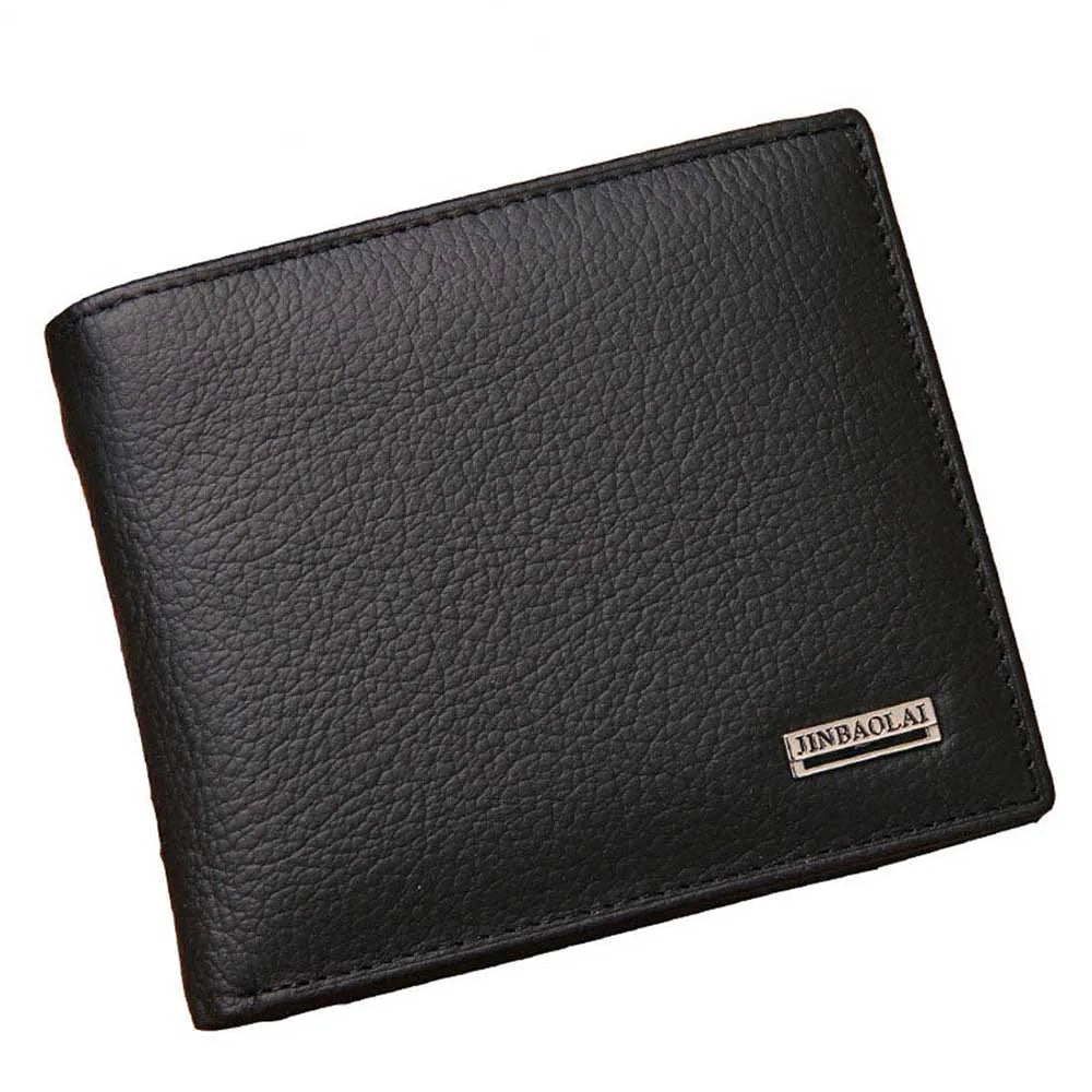 Classic Short Genuine Leather Men Wallets Fashion Coin Pocket Card Holder Men Purse Simple Quality Male Wallets - Smarsty