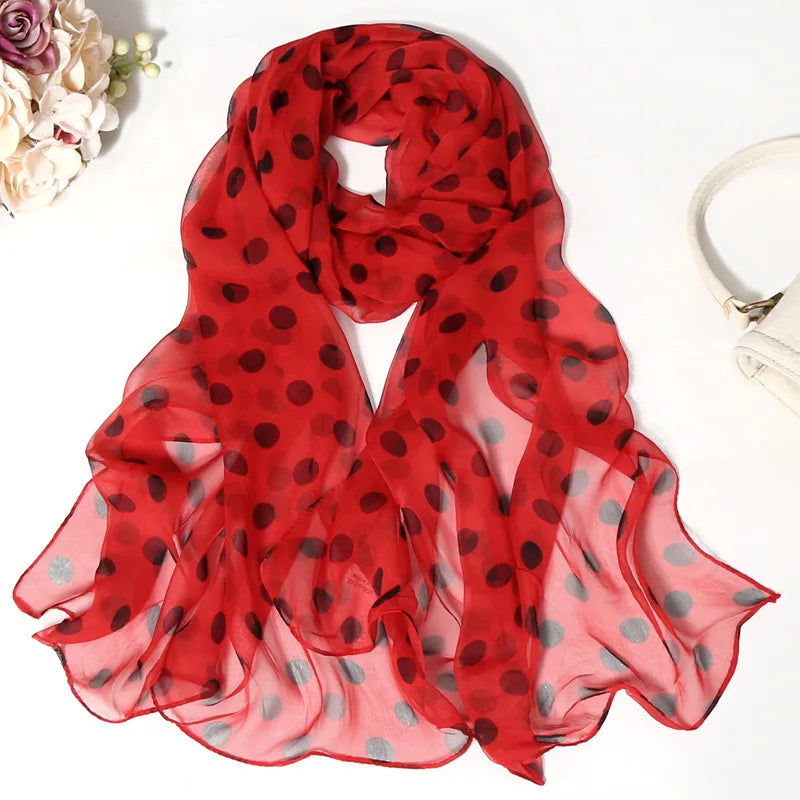 Women Silk Floral Scarf Long Sunscreen Beach Wrap - Smarsty