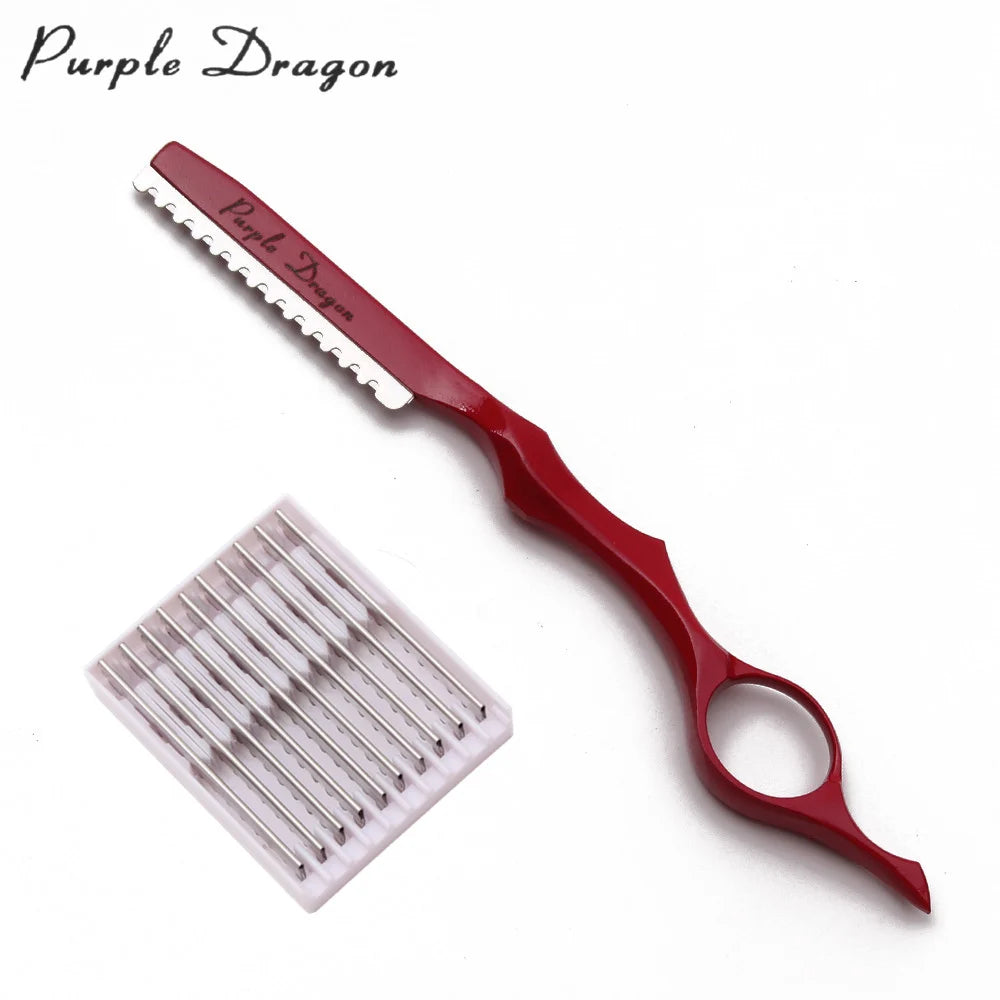 Purple Dragon Professional Barber Razor with 10 Blades - Smarsty