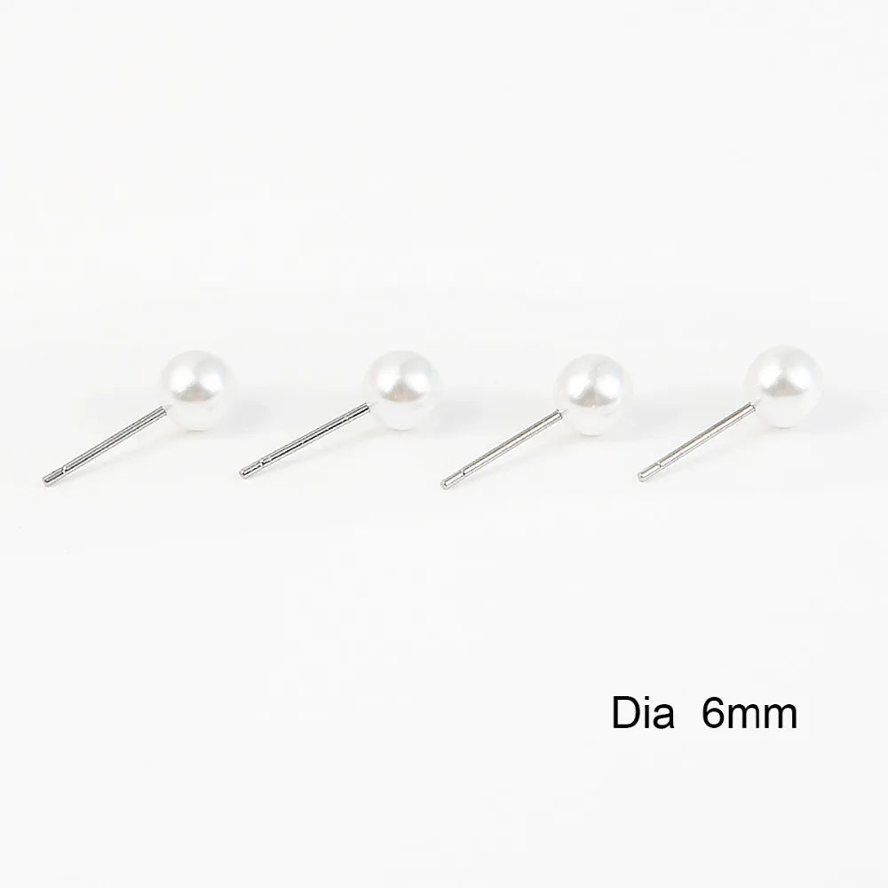 Elegant White Pearl Stud Earrings For Women Hypoallergenic - Smarsty