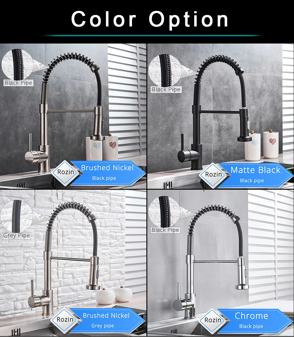 Brushed Nickel Kitchen Faucet with 360 Degree Rotation - Smarsty