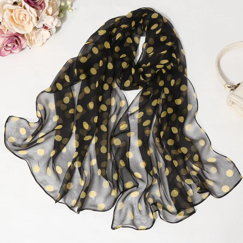 Women Silk Floral Scarf Long Sunscreen Beach Wrap - Smarsty