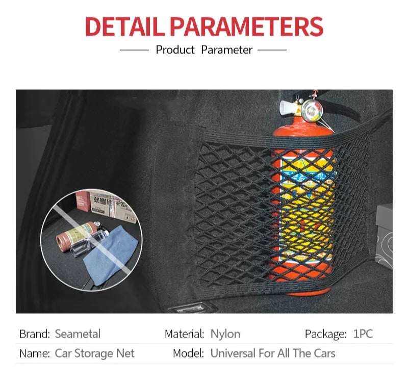 Car Trunk Box Storage Net Bag Organizer Space Saving Cars - Smarsty