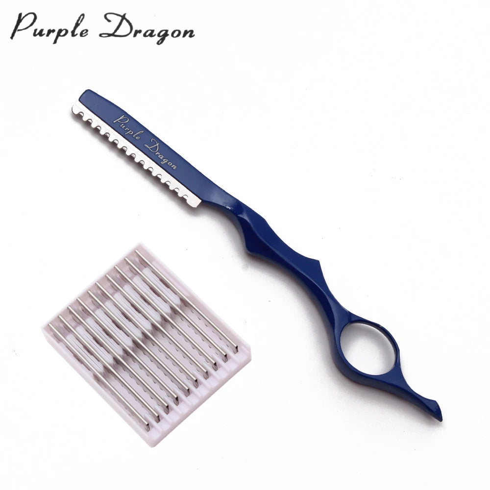 Purple Dragon Professional Barber Razor with 10 Blades - Smarsty