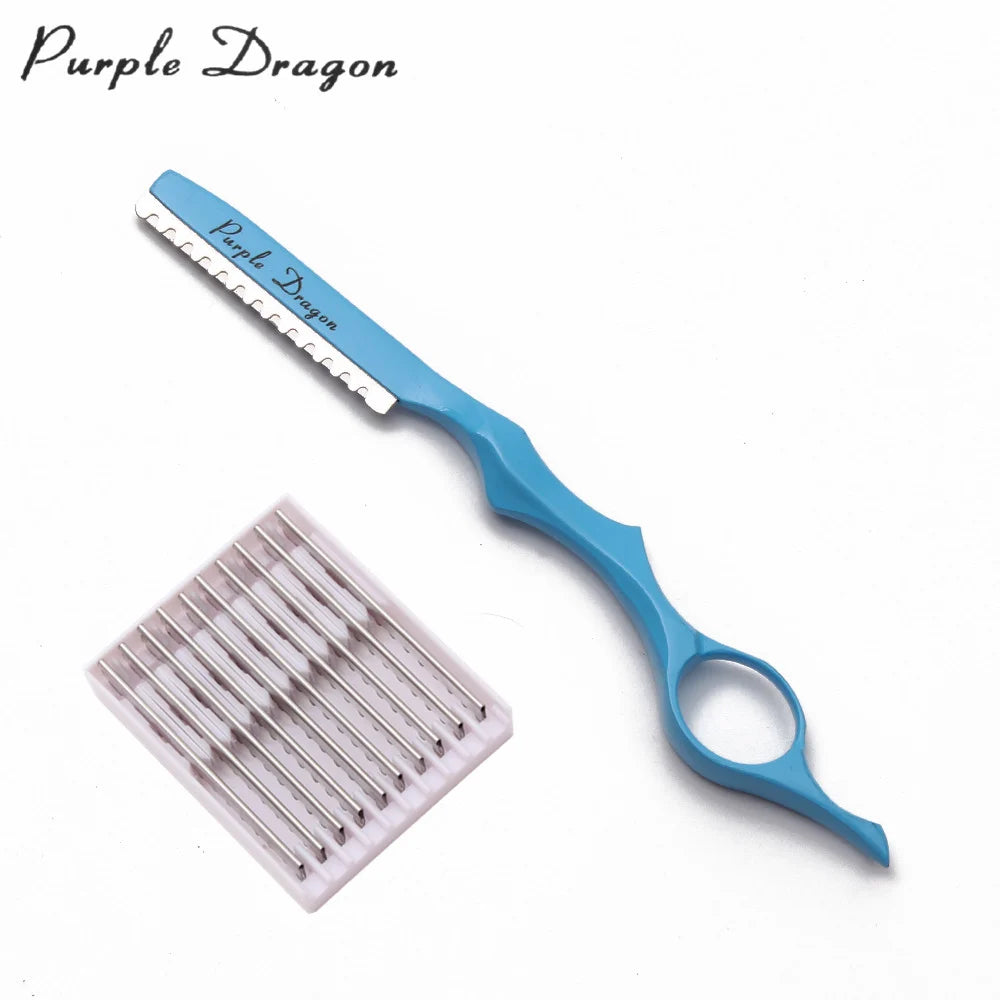 Purple Dragon Professional Barber Razor with 10 Blades - Smarsty