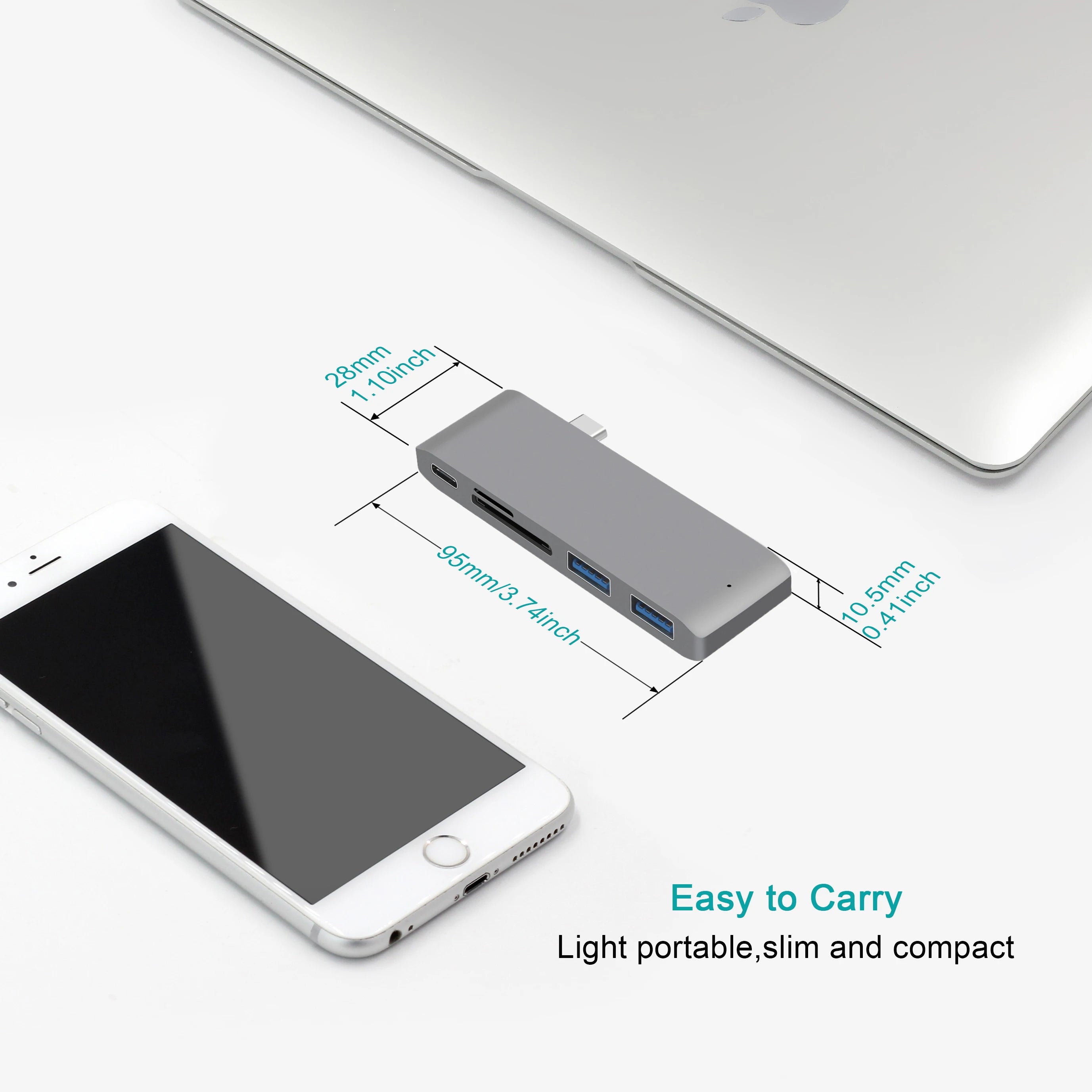 Usb C Hub Hdmi 4K Multiport Adapter Alongside Sd Reader