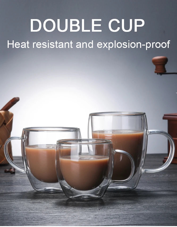 Double Bottom Thermal Glass Coffee Cup Set - Smarsty