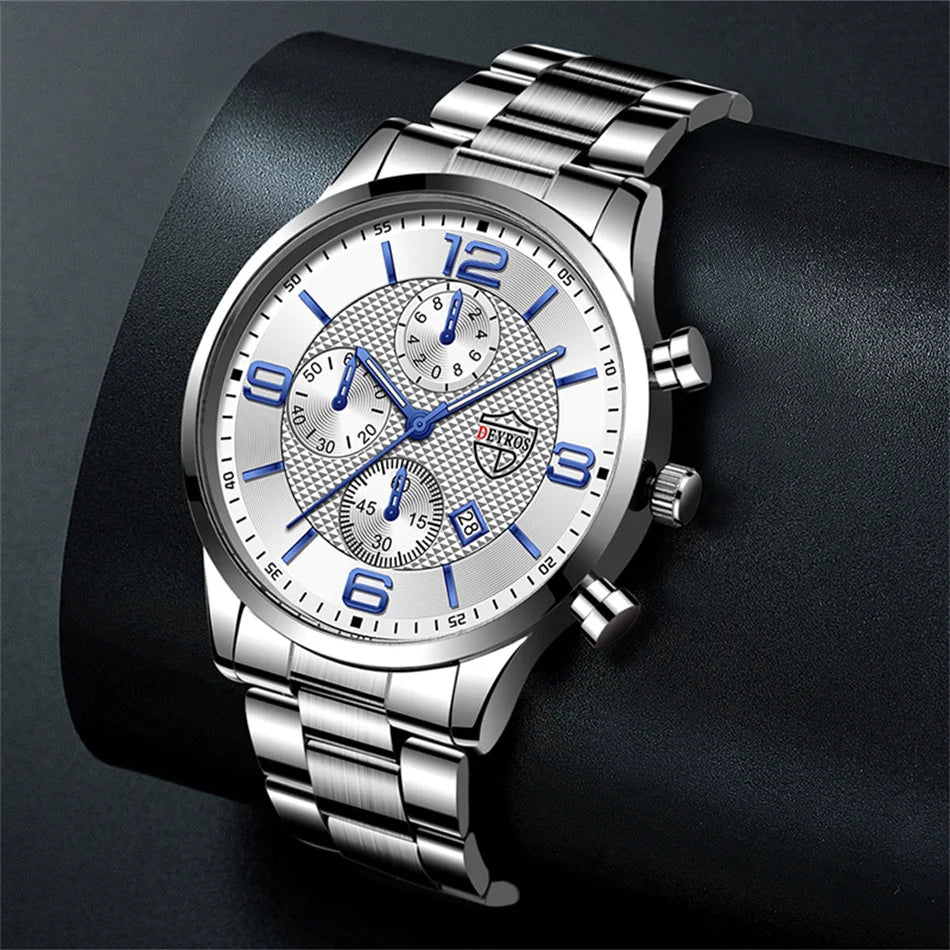 Luxury Stainless Steel Quartz Watch for Men - Smarsty