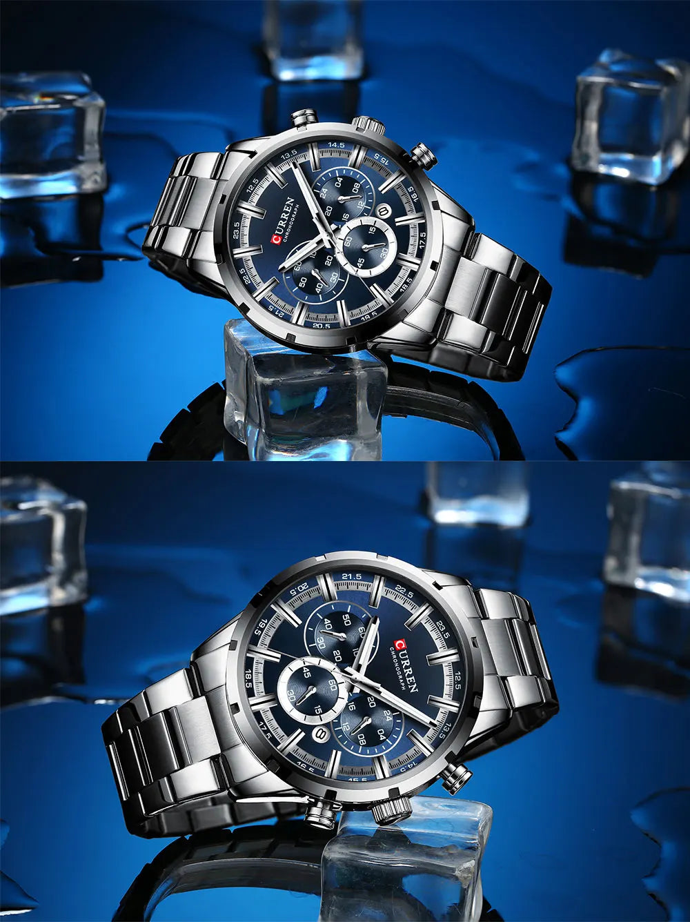 Curren Men's Waterproof Business Watch with Blue Dial - Smarsty