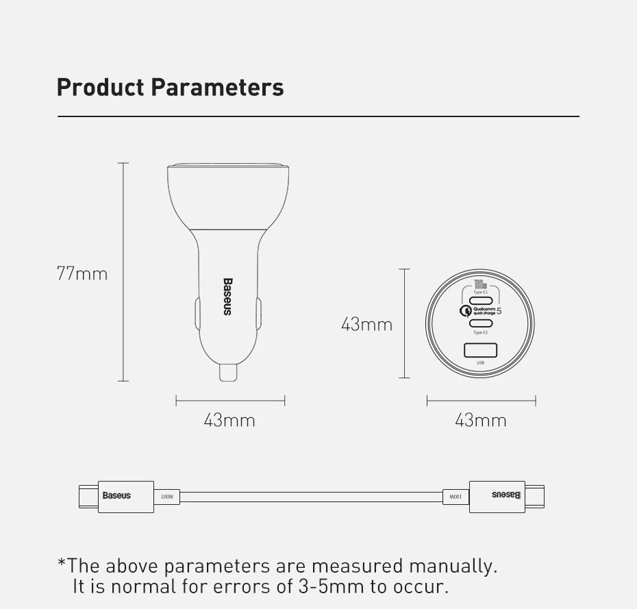 Ultra High Power USB Type C Car Charger PD30 QC5Plus - Smarsty