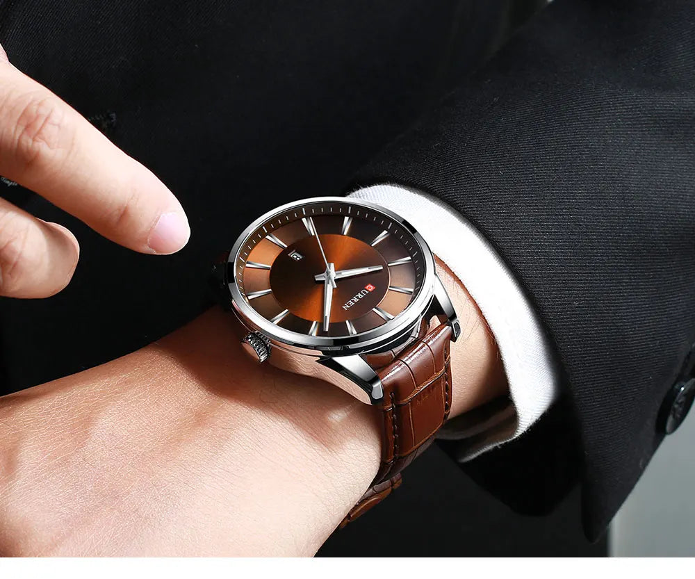 CURREN Luxury Quartz Watch for Men with Leather Strap - Smarsty