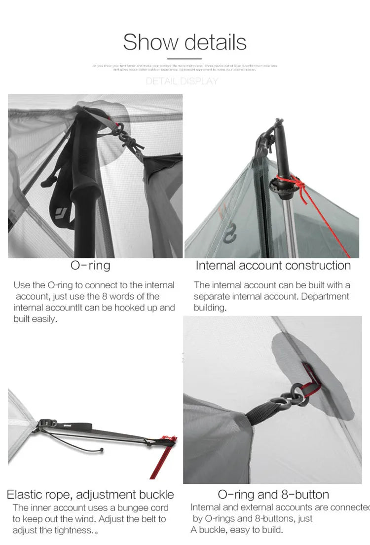 FLAME'S CREED Lanshan 1 Person Oudoor Ultralight Camping Tent Single Man 3 Season Professional 15D Silnylon Rodless Tent by Smarsty