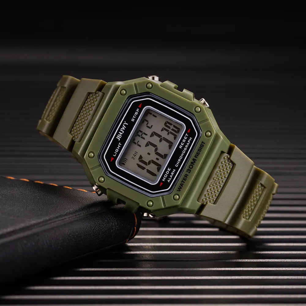 Luxury Waterproof Digital Men's Wristwatch with Square Dial - Smarsty