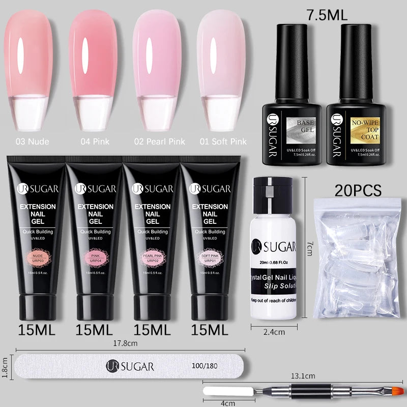 Nude Glitter Gel Nail Polish Kit for Long-Lasting Manicure - Smarsty