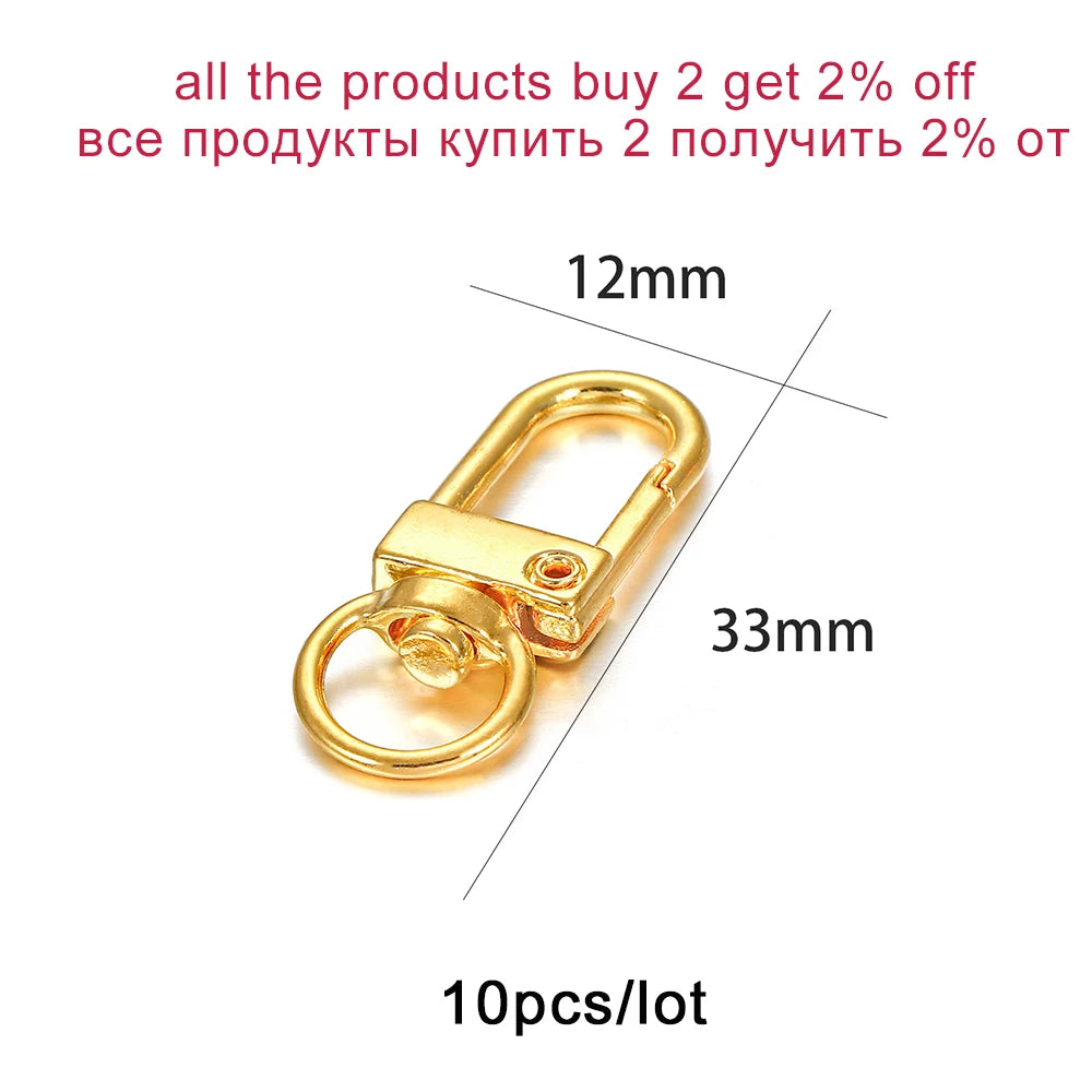 Rotating Lobster Clasps Gold Rhodium Secure 10pcs Pack - Smarsty