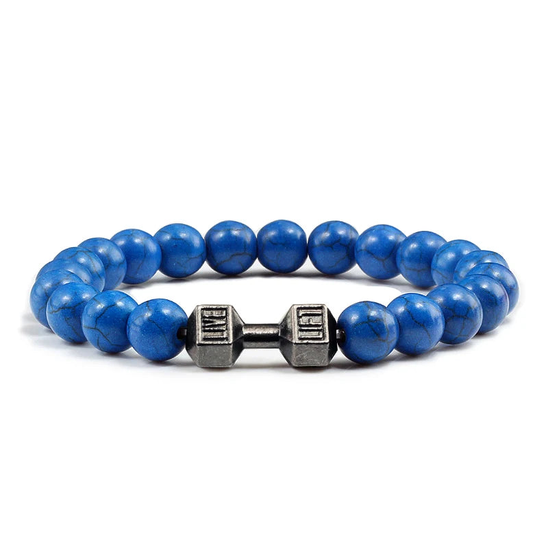 Natural Stone Dumbbell Bead Bracelet for Energy and Style - Smarsty