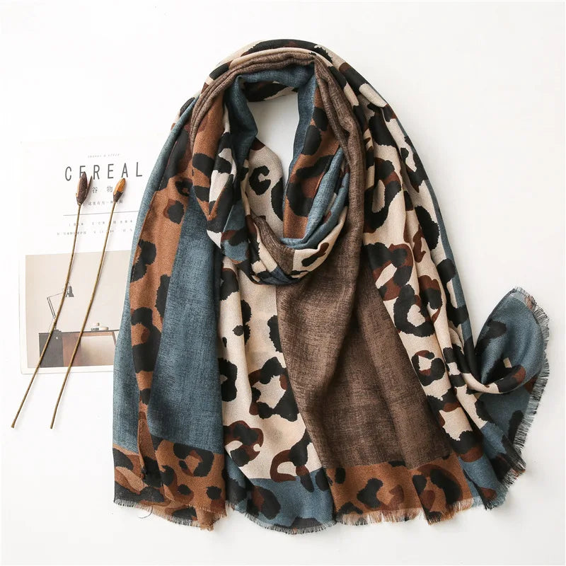 Luxury Leopard Print Scarf for Women Lightweight Shawl - Smarsty