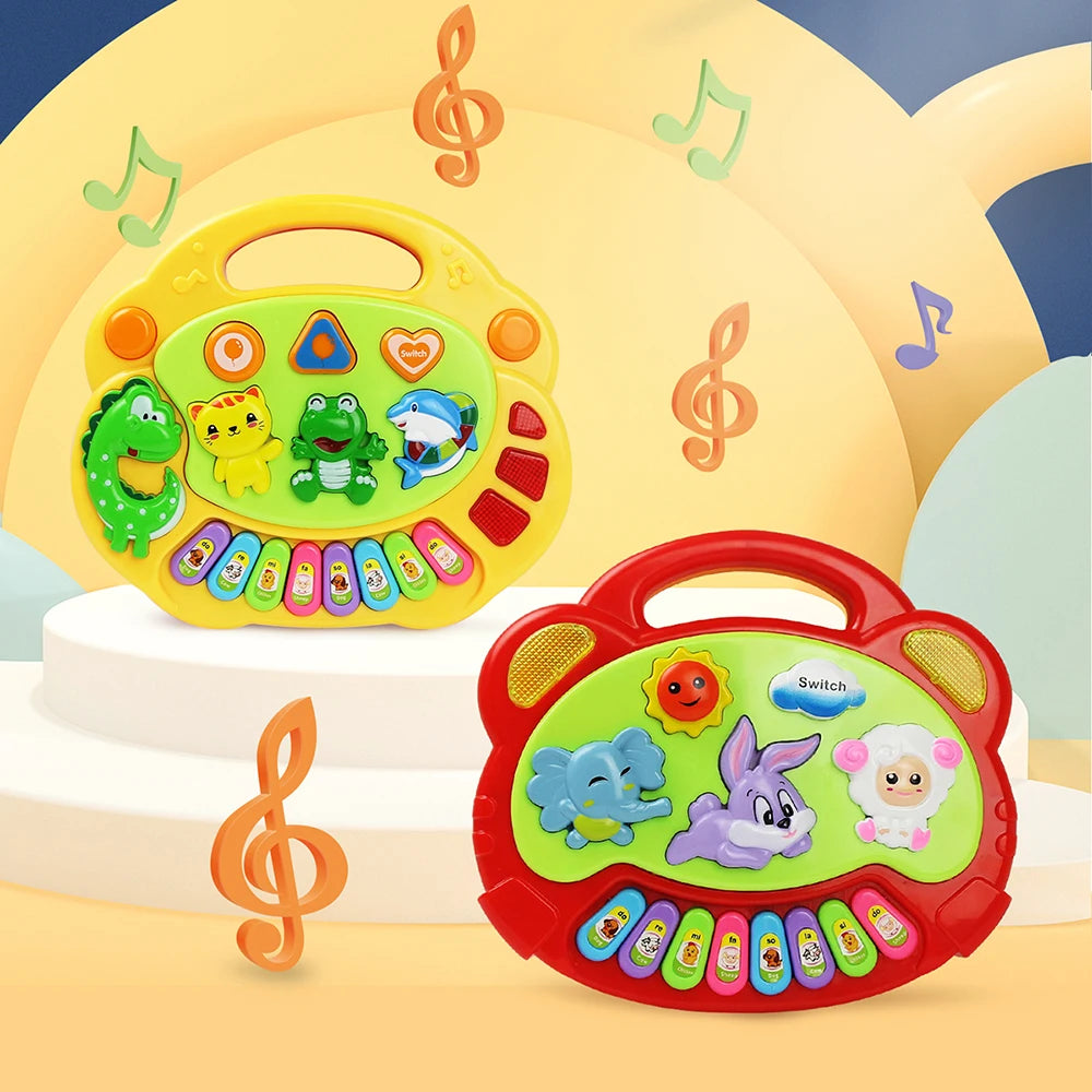 Kids Cartoon Piano Keyboard Game with Animal Sounds Flashing Light Music Baby Instrument Music Toys Educational Toys Kids Gifts by Smarsty