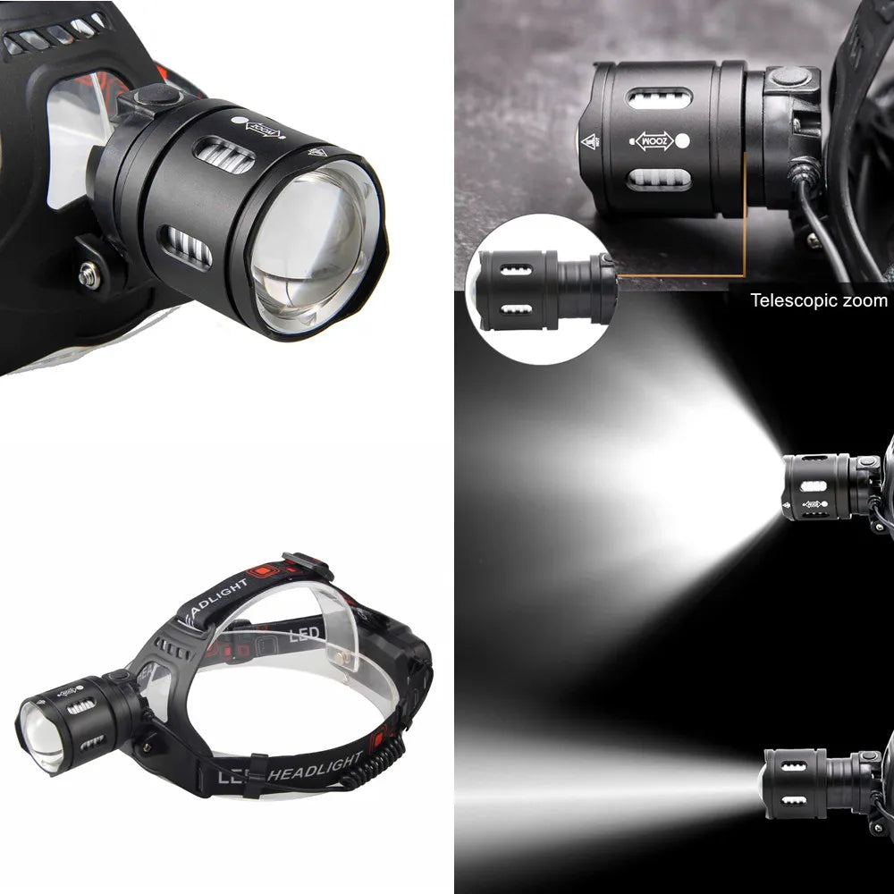 Powerful XHP70.2 XHP50.2 Led Headlamp Headlight Zoom Head Lamp Flashlight Torch 18650 battery USB Rechargeable Fishing Lantern by Smarsty