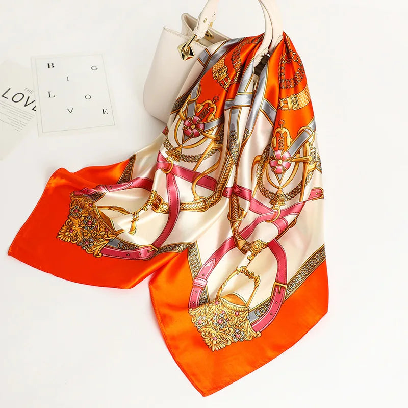 Luxury Satin Silk Scarf for Women Sun Protection - Smarsty
